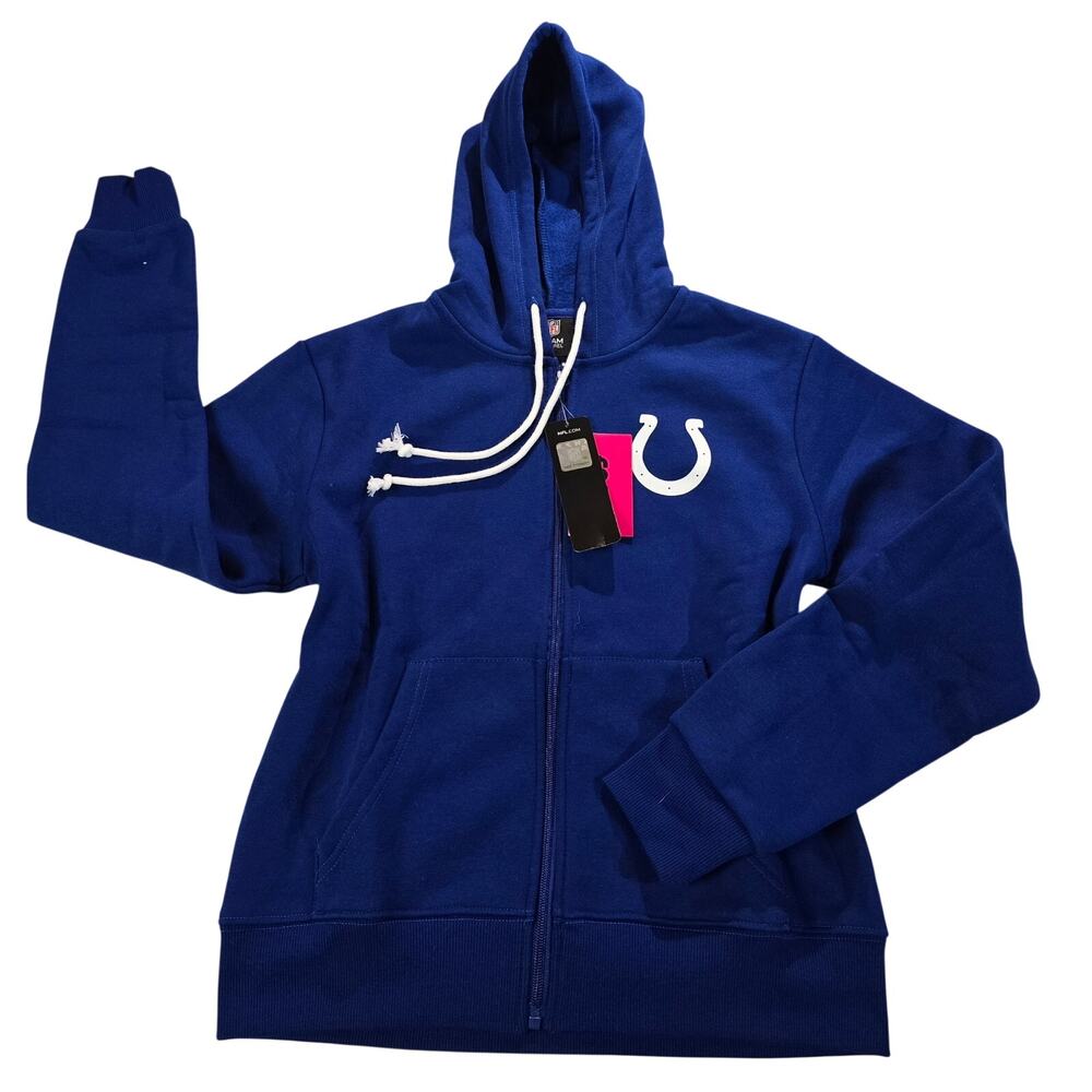NFL Indianapolis Colts Women's Medium Zip Up Hoodie Blue Team Apparel NWT